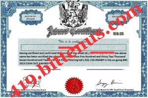 419BBC Award Certificate
